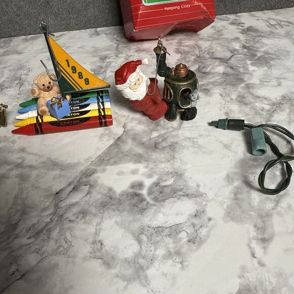 Vintage 1980's Hallmark Keepsake Christmas Ornament Lot of 13 Mouse Seal Elf Sno - Picture 5 of 12